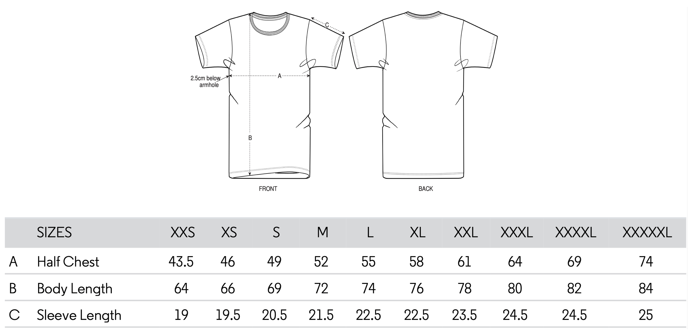 *Chart for T-shirt sizes - Buzby Bluebeard Schnauzer Shop