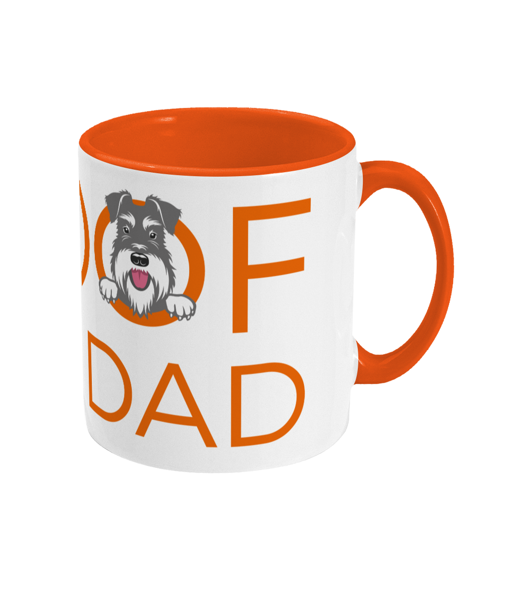 Woof you dad mug - Two tone - Salt & Pepper Schnauzer - Buzby Bluebeard ...